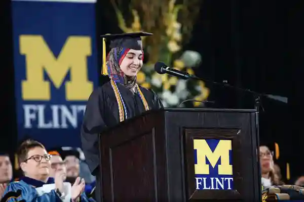 Main image for the article titled Commencement Ceremony at University of Michigan-Flint